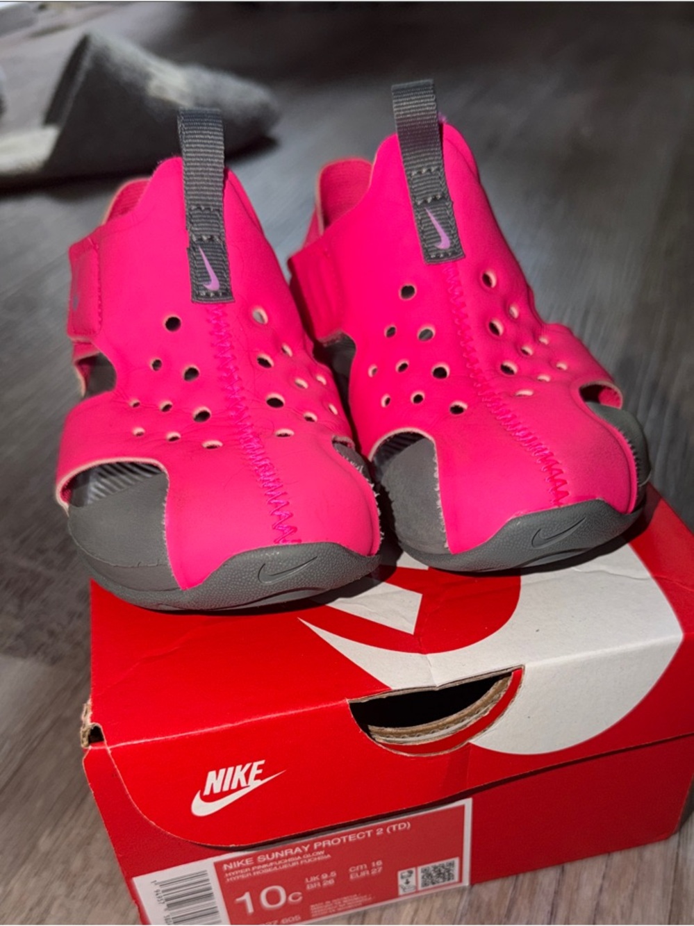 Nike Kids Hot Pink and Gray Water Shoes